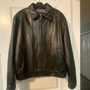 London Fog Leather Bomber Jacket